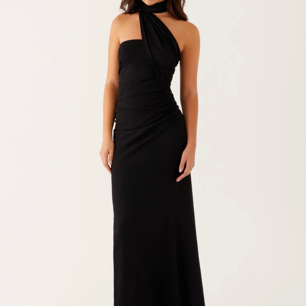 Peppermayo Maxi Black Halter Dress